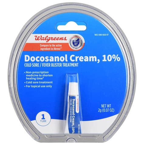 Walgreens Docosanol Cold Sore Cream, 10% | Walgreens