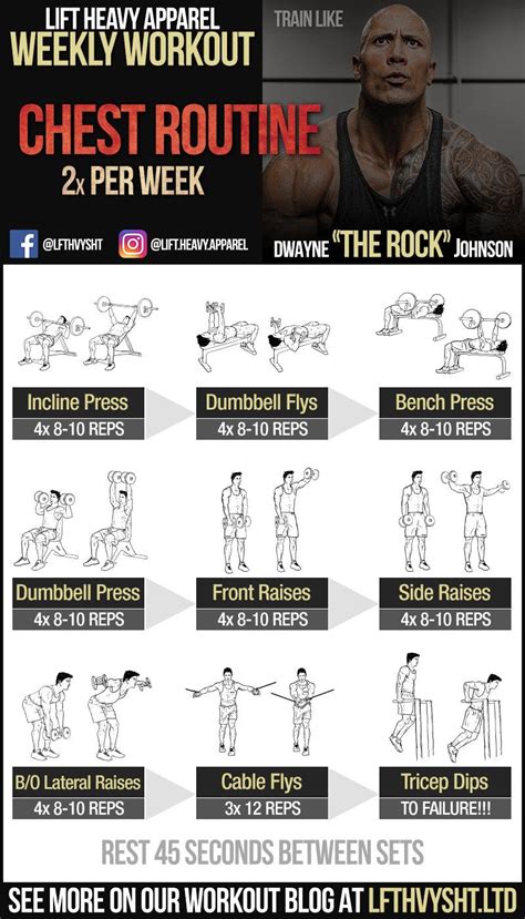 Chest workout routine, Chest workout for men, Chest and tricep workout