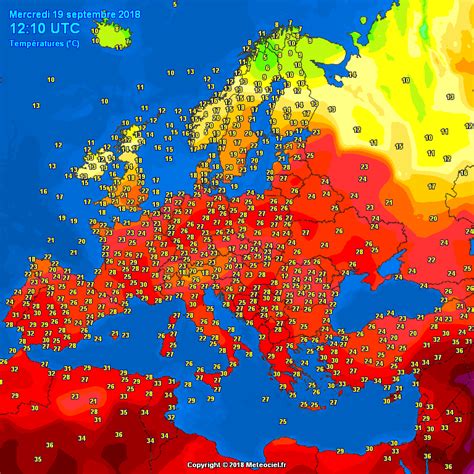 Temperatures in Europe today (19th September) : r/europe