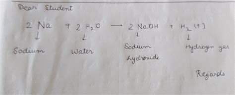 Write balanced chemical reaction Sodium metal reacts with water to form sodium hydroxide and ...