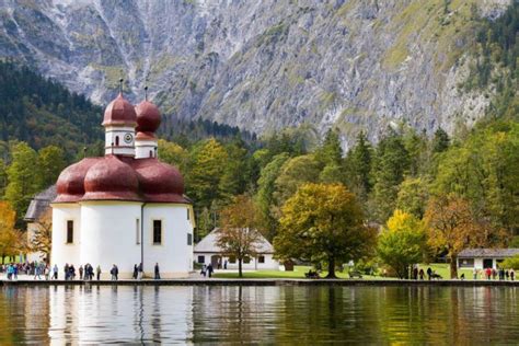 Gliding Across Lake Königsee [Boats and Fall Leaves]