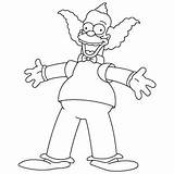 Krusty The Clown Coloring Page And Tracing sketch template