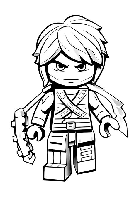 Lego Ninjago character ready for action - Ninjago Kids Coloring Pages