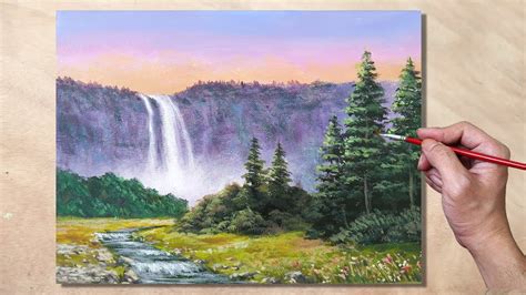 Waterfall Landscape Painting - craibas.al.gov.br