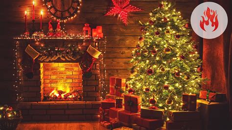 Instrumental Christmas Music with Cracking Fireplace - Cozy Christmas ...