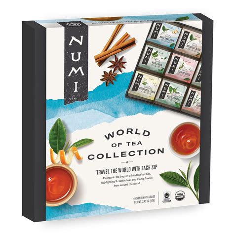 Buy Numi Organic Tea World of Tea Gift Set, Black, Green, Mate, Rooibos & Herbal Teas=, 45 Count ...