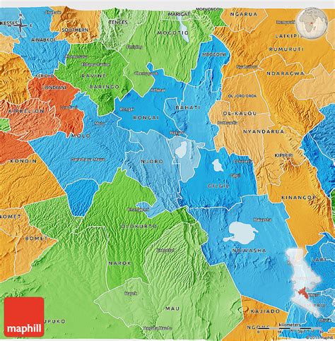 Political Shades 3D Map of NAKURU