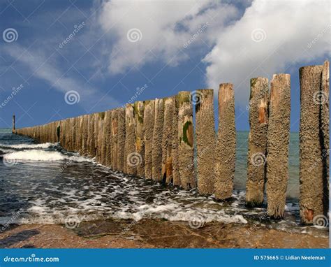 Groynes on beach stock image. Image of sand, travel, groins - 575665