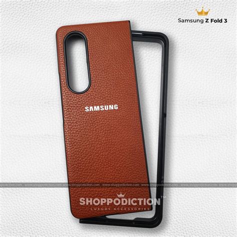 Brown Leather Case for Samsung Z Fold 3 - Shoppodiction.com