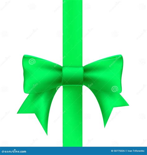 Green ribbon with a bow stock vector. Illustration of green - 50775026