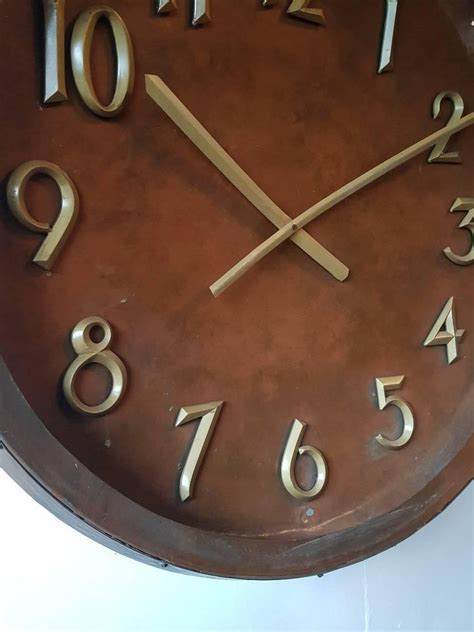 Very Large Copper Vintage Wall Clock For Sale at 1stdibs