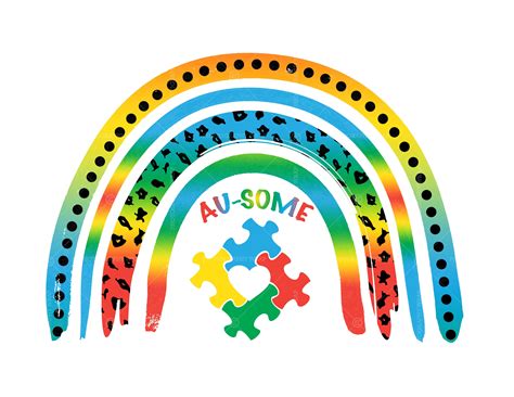 Autism Awareness Png Autism Rainbow Au-some Png Autism - Etsy