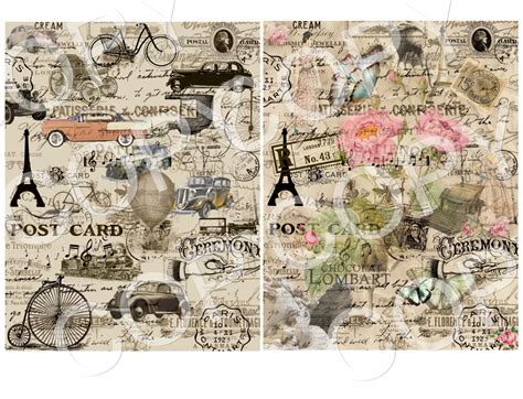 Instant Download Vintage Collage Papers Printable Digital | Etsy