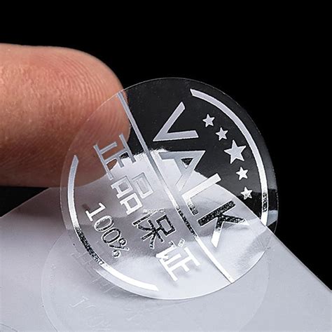 100pcs Silver Stickers Customize Transparent Logo Sticker Foil Silver Adhesive Clear Labels ...