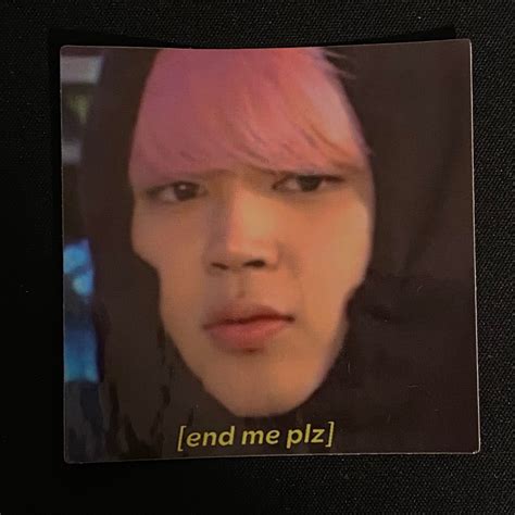 VINYL STICKER: Jimin BTS Can I Punch You With Love Crack Meme Waterproof Sticker Decal ...