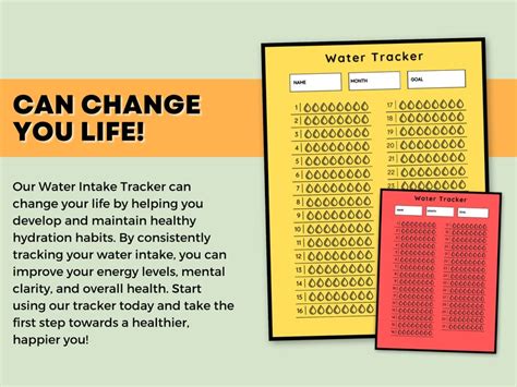 Water Intake Tracker, Printable Tracker, Monthly Water Tracker, 31 Day Water Challenge ...