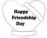 Friendship Day With Red Heart Coloring Page For Kids  Free sketch template