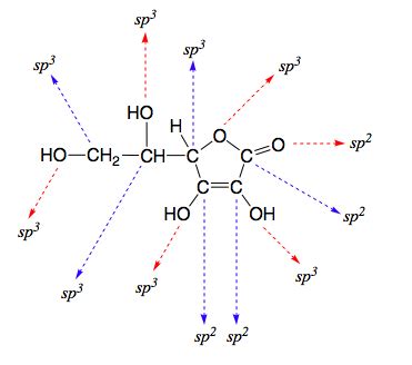 What is the hybridization of each of the carbon and oxygen atoms in ...