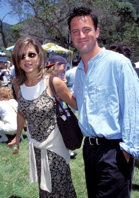 JENNIFER ANISTON and Matthew Perry at Pediatric Aids Foundation Annual Picnic 06/04/1995 ...