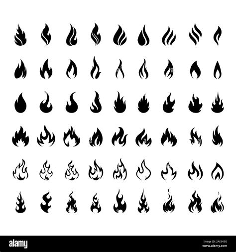 Vector set of icons for fire. flame icons. Flame logo, fire icon Stock ...