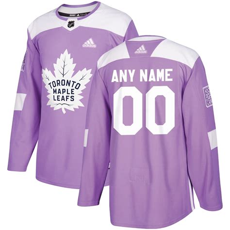 adidas Toronto Maple Leafs Purple 2018 Hockey Fights Cancer Custom Practice Jersey