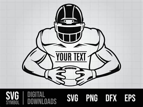 Football Player Holding Football SVG, Football Player Body SVG, Outline ...