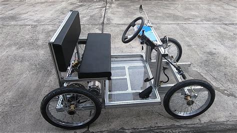 DIY electric car 4-wheel bicycle with aluminum profile frame. - YouTube