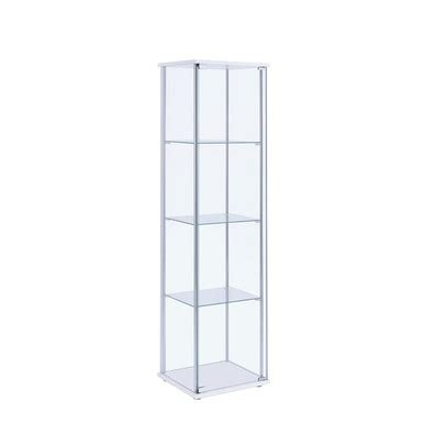 Coaster Furniture Bellatrix White Clear Rectangular 4 Shelf Curio ...