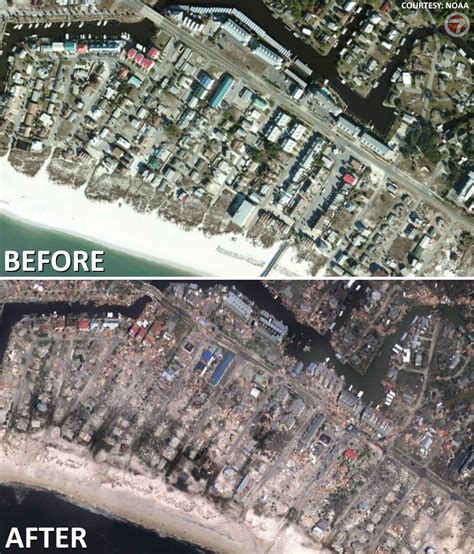 Satellite images from NOAA show Mexico Beach, Florida before and after ...