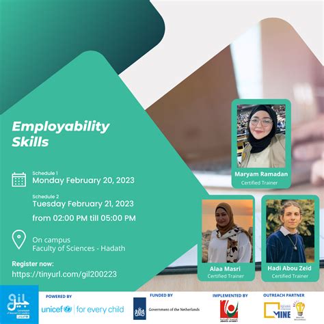 Lebanese University-Centre MINE & GIL Hadath invite you to the webinar "Employability Skills" on ...