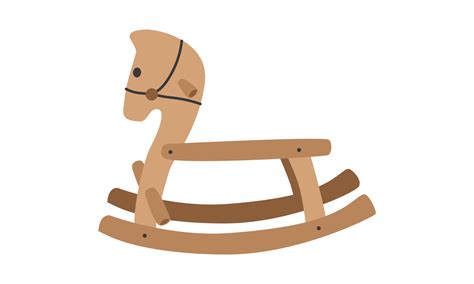 Children wooden rocking horse clipart. Cute brown rocking horse for ...