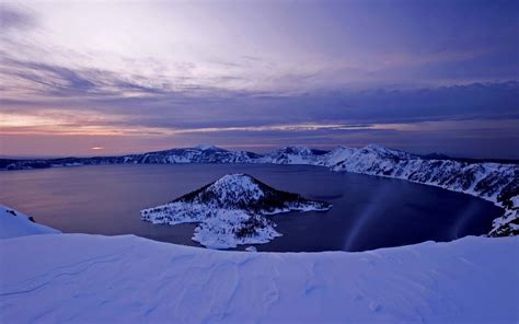 crater, Lake, Frozen, Winter, Volcano, Oregon Wallpapers HD / Desktop and Mobile Backgrounds