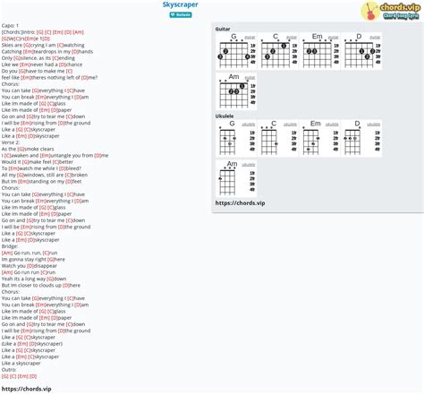 Chord: Skyscraper - tab, song lyric, sheet, guitar, ukulele | chords.vip