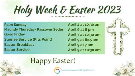 Holy Week & Easter Events (2023) | Canadian Memorial United Church | Easter Things To Do - YouTube