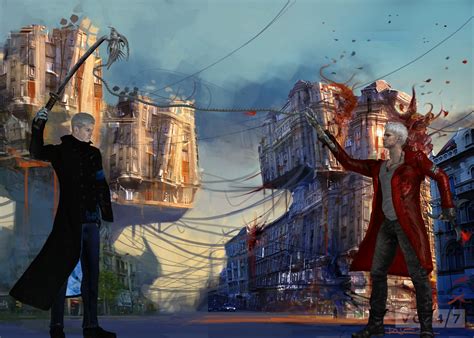 Vergil vs Dante by Gene2012 on DeviantArt