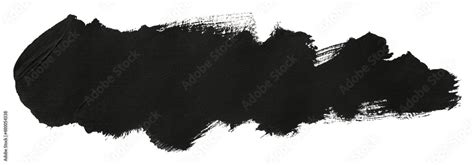 Hand painted stroke of black paint isolated on white background Stock ...