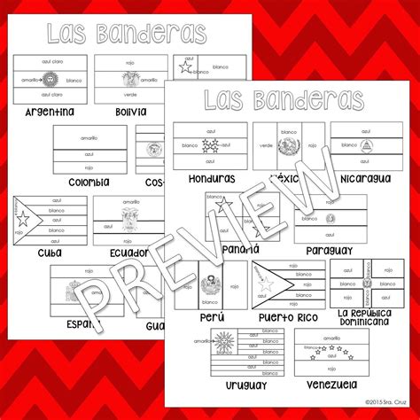 Printable Coloring Spanish Speaking Countries Flags Coloring Pages