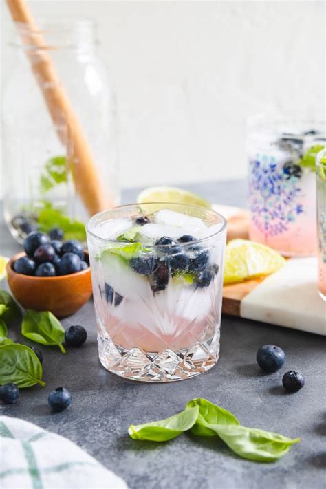 Boozy Basil Blueberry Cocktail - Meals with Maggie