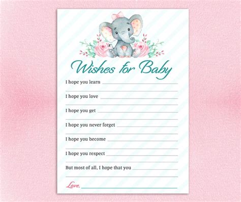 Wishes for Baby Card Wish Printable PDF Wishes Card - Etsy