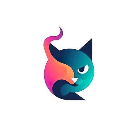 Premium AI Image | colorful cat logo