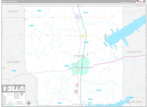 Panola County, MS Zip Code Map - Premium