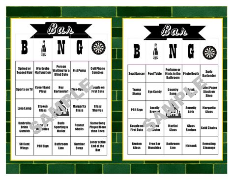 30 Bar BINGO Cards Pub Crawl BINGO Bar Crawl BINGO