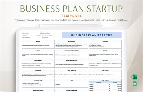 Business Plan Templates in Google Sheets - FREE Download | Template.net