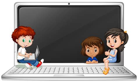 Niños y ordenador portátil. en 2020 | Educacion infantil, Niños, Ilustraciones