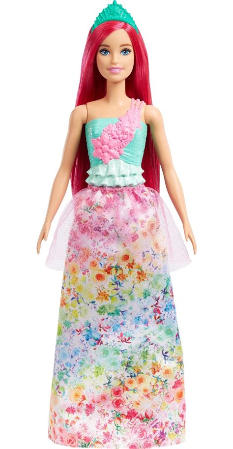 Barbie Dreamtopia Royal Doll with Dark-Pink Hair & Sparkly Bodice Wearing Removable Skirt, Shoes ...