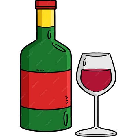 Premium Vector | Glass And Wine Cartoon Colored Clipart