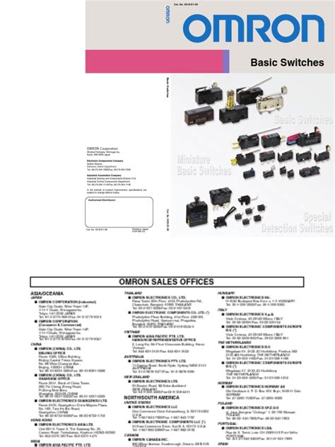 Omron Microswitch PDF | PDF | Printed Circuit Board | Switch