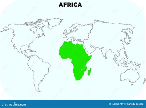 Continente De África En Mapa Del Mundo Ilustración del Vector ...