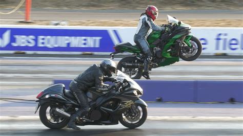 Ninja H2 SX vs Hayabusa - superbikes drag racing – Dragstrips.com