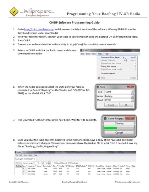 Baofeng UV-5R CHIRP Programming Guide IWillPrepare(1)